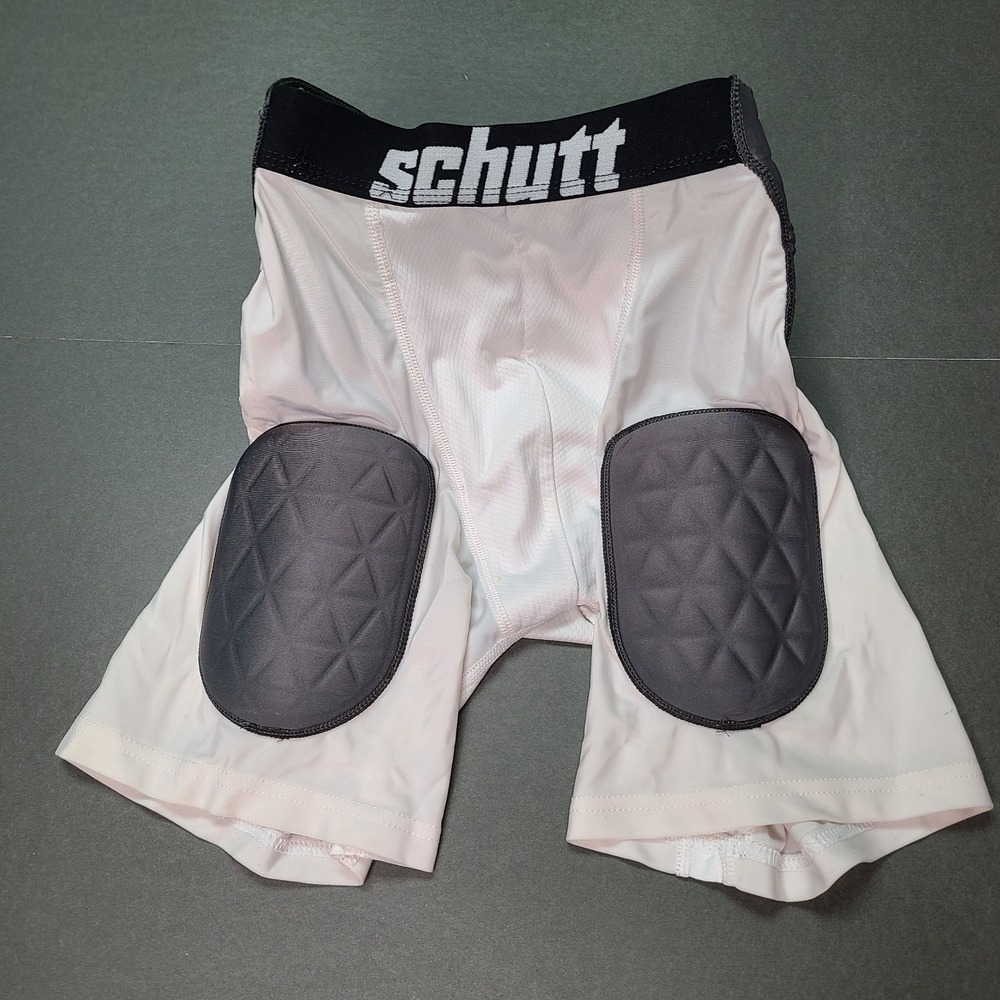 Schutt Men Sz S Integrated Football Lacrosse Snowboard Padded Girdle Shorts Whit